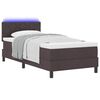 vidaXL Cama tipo Box Spring con colch&oacute;n Marr&oacute;n Oscuro 90 x 190 cm tela