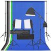 vidaXL Kit de estudio fotogr&aacute;fico con set de luces y fondo
