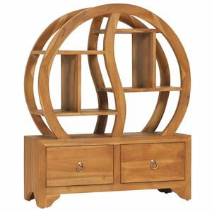 vidaXL Armario con estante Yin Yang madera maciza de teca 68x26x83 cm