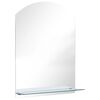 vidaXL Espejo de pared con estante de vidrio templado 50x70 cm