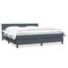 vidaXL Cama box spring con colch&oacute;n terciopelo gris oscuro 180x210 cm