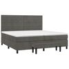 vidaXL Cama box spring con colch&oacute;n terciopelo gris oscuro 200x200 cm