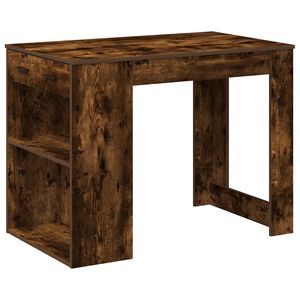 vidaXL Escritorio con caj&oacute;n estante madera contrachapada roble ahumado