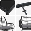 vidaXL Conjunto de Comedor de Jard&iacute;n 3 pcs Negro rat&aacute;n sint&eacute;tico