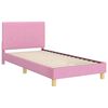 vidaXL Cama para ni&ntilde;os con cabecero con cabecera Rosa 90 x 200 cm tela