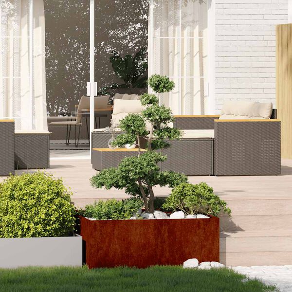 vidaXL Jardinera oxidada 100x100x40 cm acero corten