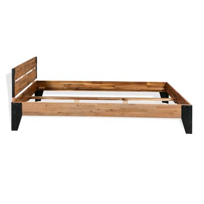 vidaXL Estructura de cama de madera maciza de acacia acero 193x203 cm