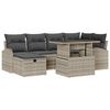 vidaXL Conjunto de sof&aacute; de jard&iacute;n 7 uds. Gris Claro rat&aacute;n sint&eacute;tico