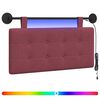 vidaXL Cabecero colgante Con luz LED Rojo vino Tela