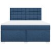 vidaXL Cama box spring con colch&oacute;n tela azul 180x200 cm