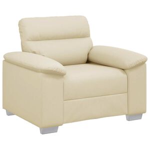 vidaXL Sill&oacute;n sof&aacute; color crema, 100x81x84 cm, piel sint&eacute;tica