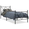 vidaXL Estructura cama sin colch&oacute;n con estribo metal negro 80x200 cm