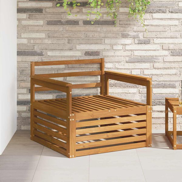 vidaXL 2 Pieza Sof&aacute; con reposabrazos Madera de Acacia S&oacute;lida Natural