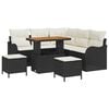 vidaXL Conjunto de sof&aacute;s de jard&iacute;n 8 uds. Negro rat&aacute;n sint&eacute;tico