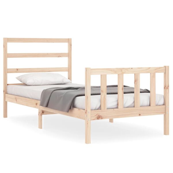 vidaXL Estructura de cama sin colch&oacute;n madera maciza de pino 90x190 cm