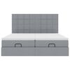 vidaXL Estructura de cama otomana colchones tela gris claro 200x200cm