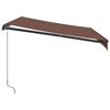 vidaXL Toldo retr&aacute;ctil manual con luz LED marr&oacute;n 300x250 cm