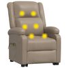 vidaXL Sill&oacute;n de masaje elevable cuero sint&eacute;tico color capuchino