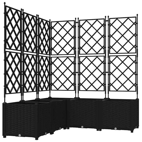 vidaXL Macetero de Jard&iacute;n 5 pcs Negro 120 x 120 x 143 cm Acero