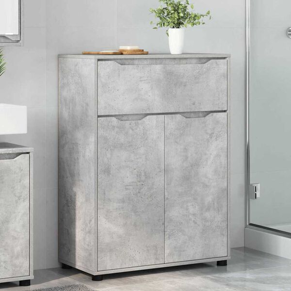 vidaXL Gabinete de Ba&ntilde;o con caj&oacute;n Gris Concreto 72,5 x 36,5 x 100 cm