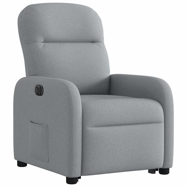 vidaXL Sill&oacute;n el&eacute;ctrico reclinable elevable de tela gris claro