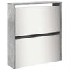 vidaXL Mueble zapatero y espejo 5 niveles gris hormig&oacute;n 63x17x169,5 cm