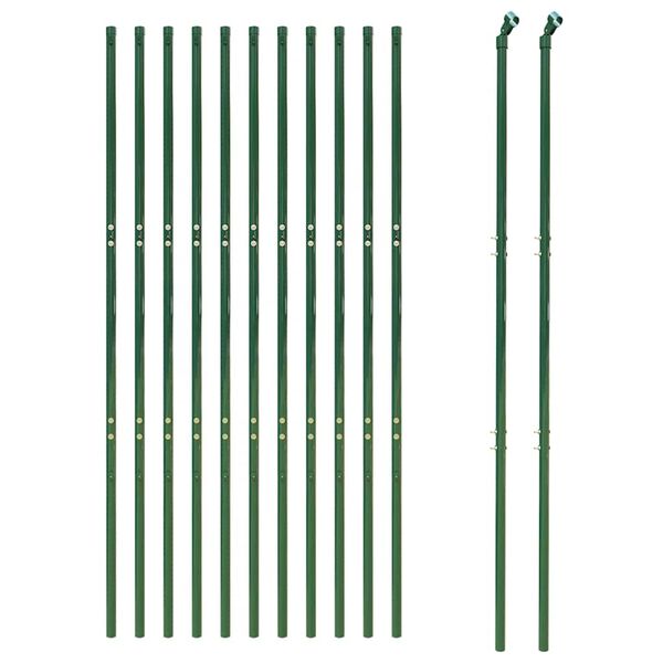 vidaXL Cerca de alambre de acero galvanizado verde 2,2x25 m