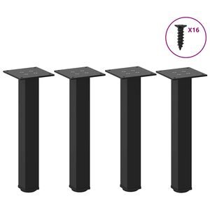 vidaXL Patas para mesa de centro (4 unidades), color negro, 30-32 cm, acero