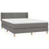 vidaXL Cama box spring con colch&oacute;n tela gris oscuro 140x200 cm