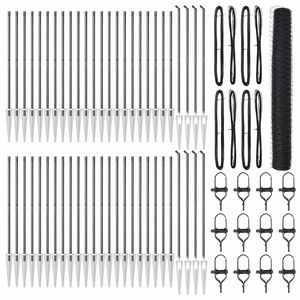 vidaXL Poste de Valla Gris