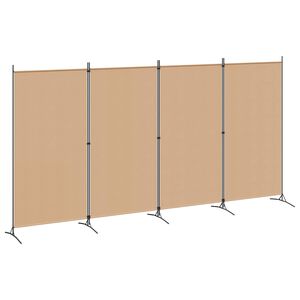 vidaXL Separador de habitaci&oacute;n de 4 paneles Beige 346 x 180 cm Tela