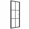 vidaXL Puertas interiores 76 x 201,5 cm Aluminio Negro y Transparente