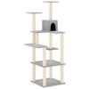 vidaXL Rascador para gatos con postes de sisal gris claro 153 cm