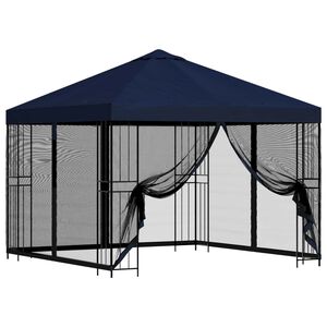 vidaXL Gazebo de jard&iacute;n con paredes laterales 3 x 3 m Azul