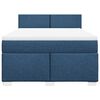 vidaXL Cama box spring con colch&oacute;n tela azul 140x190 cm