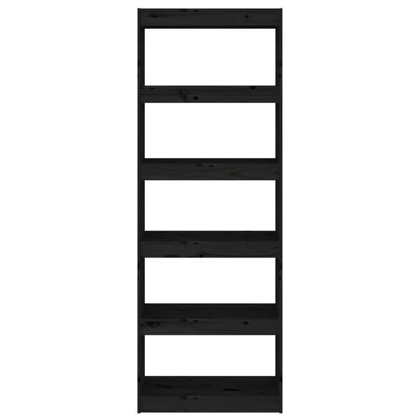vidaXL Estantería/divisor de espacios madera pino negro 60x30x167,5 cm