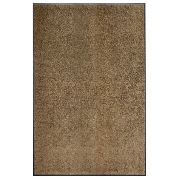 vidaXL Felpudo lavable marrón 120x180 cm