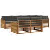 vidaXL Conjunto de sof&aacute;s de exterior 7 uds. Natural y Antracita