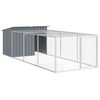 vidaXL Caseta para perro con corral antracita 153x396x110 cm acero galvanizado