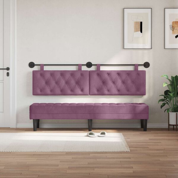 vidaXL Cabecera Colgante Morado 190 x 55 x 7 cm Terciopelo