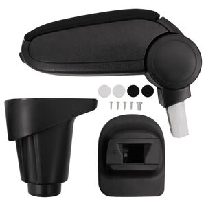 vidaXL Reposabrazos para coche para Fiat 500L (2012) Negro 14x35x(37-53) cm ABS