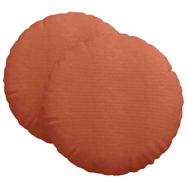 vidaXL Cojines para asiento 2 pcs Rojo Naranja &Oslash; 60 cm Tela de pana