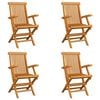 vidaXL Sillas plegables (4 unidades) de madera maciza de teca.