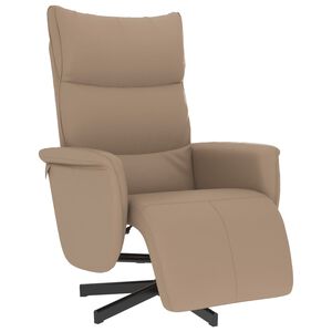 vidaXL Sill&oacute;n reclinable con reposapi&eacute;s cuero sint&eacute;tico capuchino