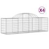 vidaXL Cestas de gaviones 4 uds forma de arco hierro 200x50x60/80 cm