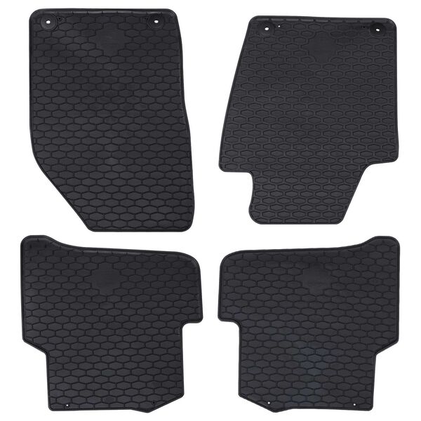 vidaXL Alfombrilla de Coche 4 pcs Negro Goma