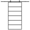 vidaXL Puerta corredera con herrajes 102x205 cm ESG vidrio y aluminio