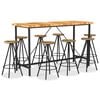 vidaXL Muebles de bar 9 pzas madera maciza acacia y madera reciclada