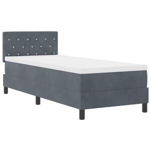 vidaXL Cama Box Spring LED con LED Gris oscuro 80 x 200 cm Terciopelo