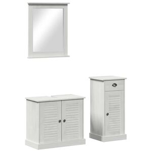 vidaXL Juego de muebles de ba&ntilde;o 3 pcs antiguo Madera de pino macizo